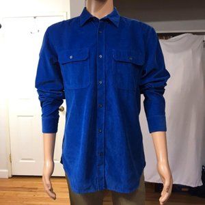NWOT Banana Republic,Men Button up slim fit shirt,Corduroy, Long sleeve,Blue, L